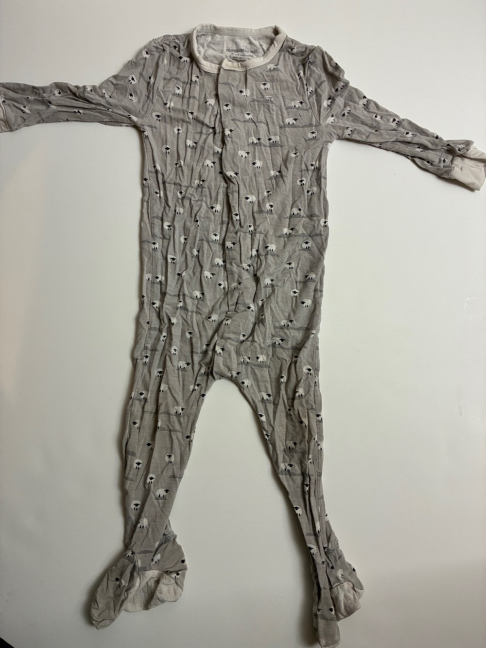 Magnetic Me Gray Footed One-Piece with Panda Print